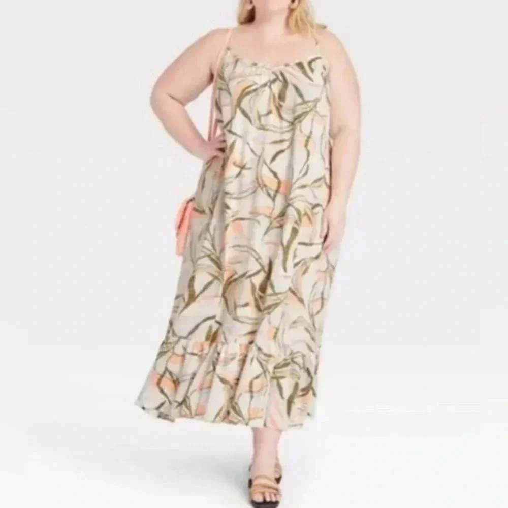 Ava & Viv | Swing Dress with Abstract Print | Sz XL